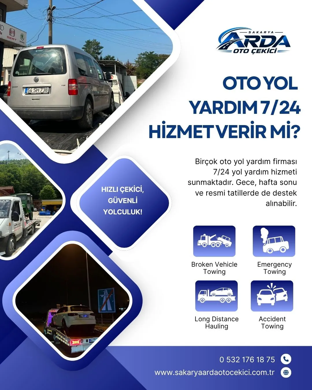  Oto yol yardım 7/24 hizmet verir mi?