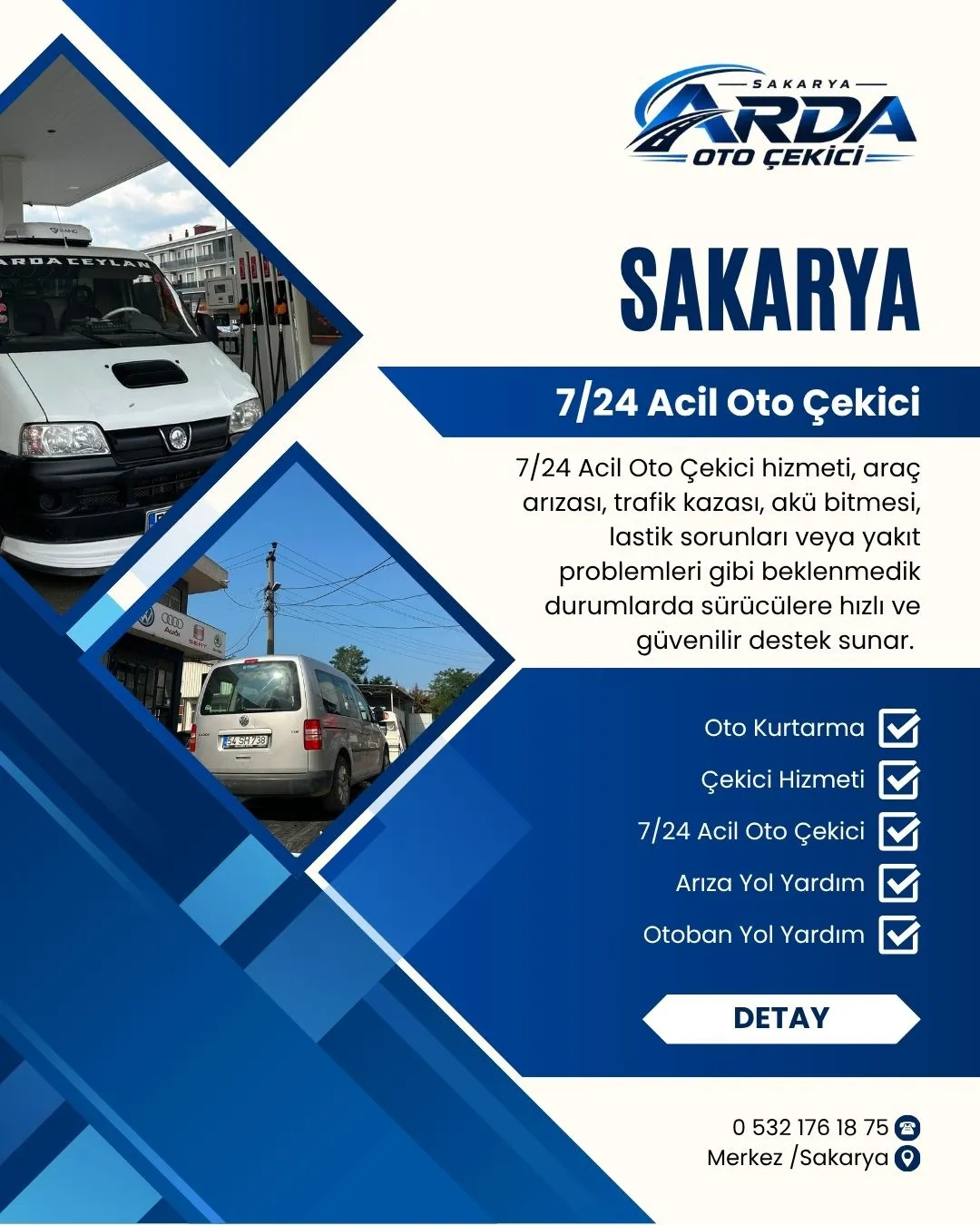Sakarya 7/24 Acil Oto Çekici